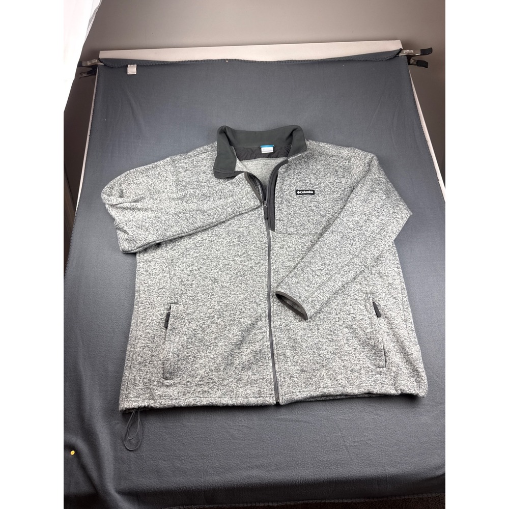Columbia Jacket Men's 6XL Gray Full Zip Sweater Fleece Outdoor Hiking AS9710